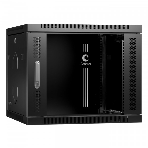 Шкаф телекоммуникационный настенный 19" 9U Cabeus SH-05F-9U60/35-BK