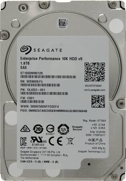 Жесткий диск Seagate Enterprise Performance ST1800MM0129, 1.8ТБ, HDD, SAS 3.0, 2.5"