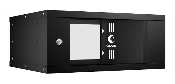 Шкаф телекоммуникационный настенный 19" 4U Cabeus WSC-05D-4U55/45-BK